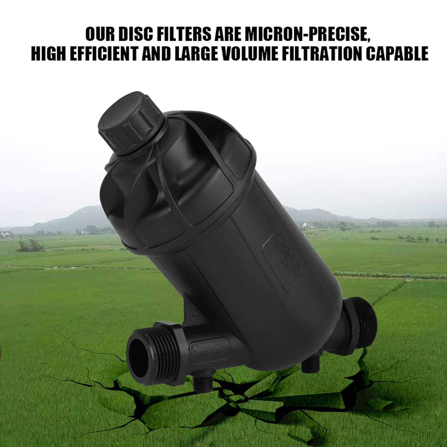 Disk Filter 120 Mesh 130 Micron Filtration Stage Disc Filter for Garden Irrigation, Domestic Water Filtration, 23X16.5X9.4Cm