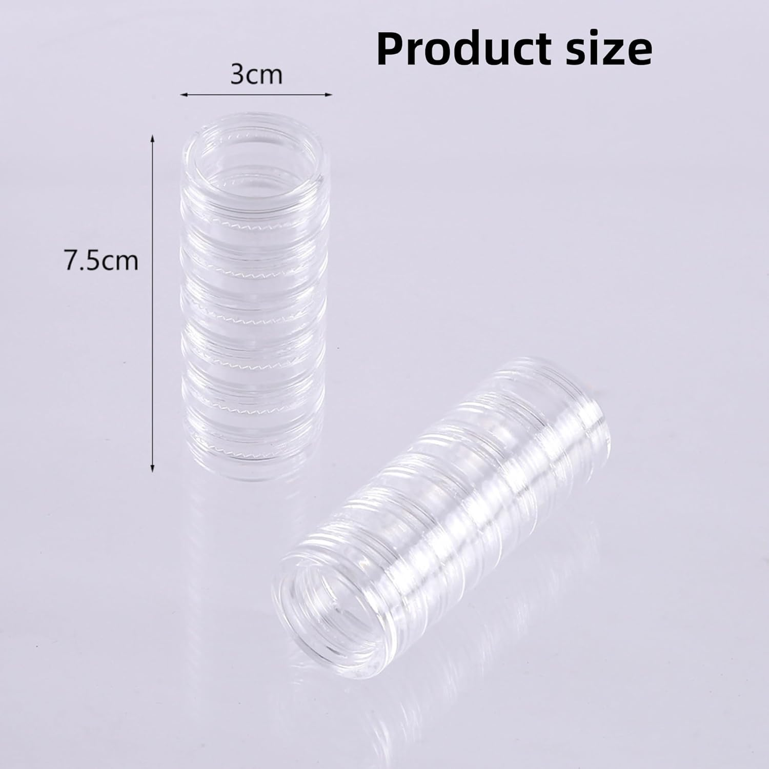 4 Set 6 Layer Clear Stackable round Plastic Containers,Small Plastic Containers for Beads, Nail Glitter, Cosmetic Samples, Travel & Home Organization image number 1