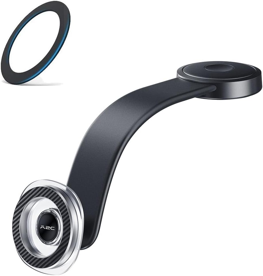 A2C Universal Magnetic Car Mount [2000G N54 Magnets & Metal Ring] for Iphone 16 15 14 13 12 Magsafe Case, Ultra Strong Magnet Dashboard Windshield 360&deg; Rotatable Phone Holder - Black image number 4