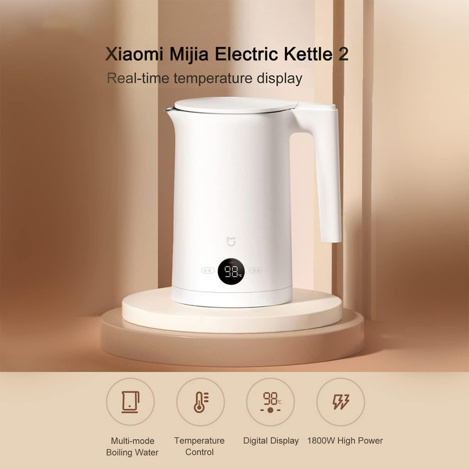 XIAO MI MIJIA Constant Temperature Electric Kettles Upgraded, BPA Free 1.5L Stainless Steel Tea Kettle Fast Boil Water Warmer with Leddisplay Four Thermos Modes Water Teapots 12H Heat Preservation image number 6