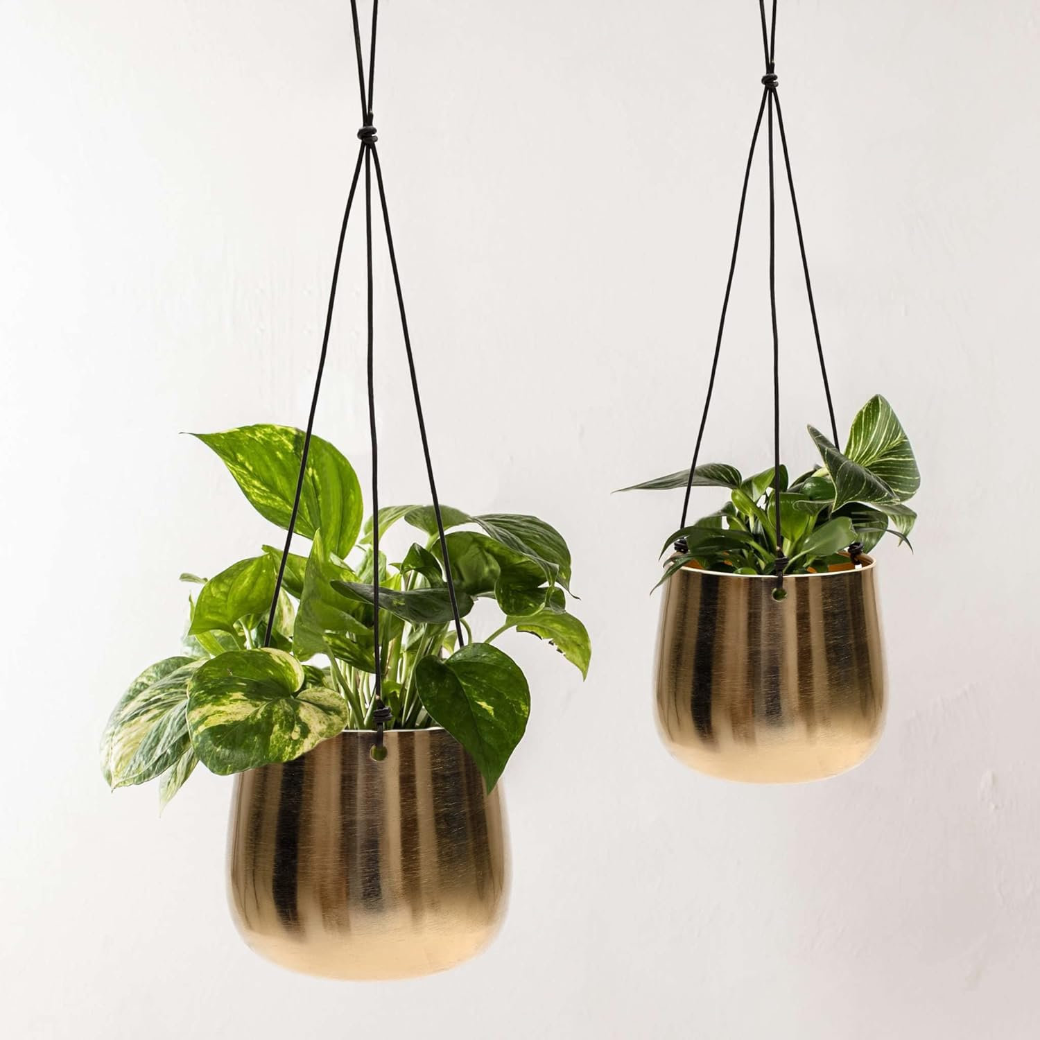 Olly & Rose Gold Hanging Plant Pots Set 2 (Large) image number 3