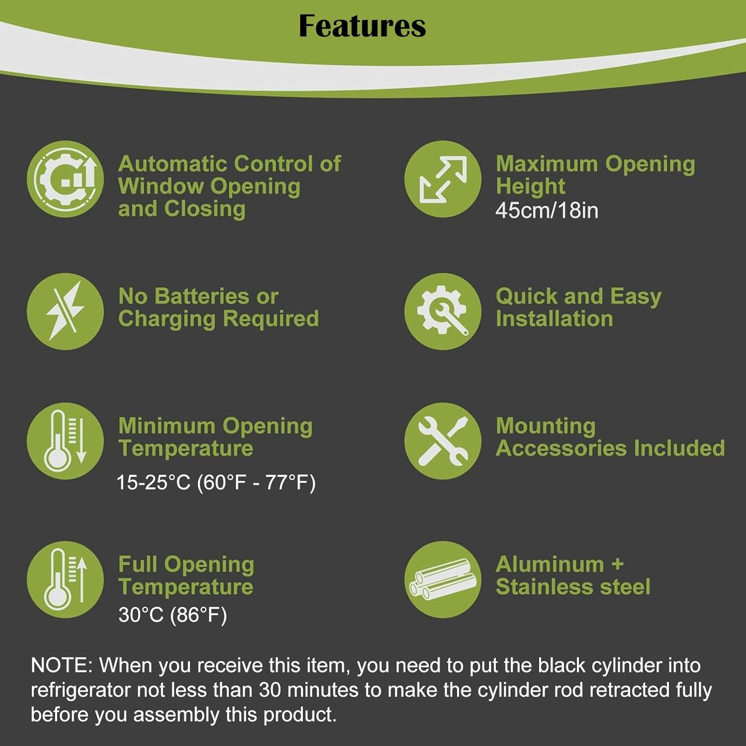 2PCS Auto Vent Opener Automatic Greenhouse Window Opener Roof Vent Opener Greenhouse Accessories for Garden Automatic Ventilation Gardening Tools Automatic Greenhouses Supplies (Dual Spring Opener) image number 5