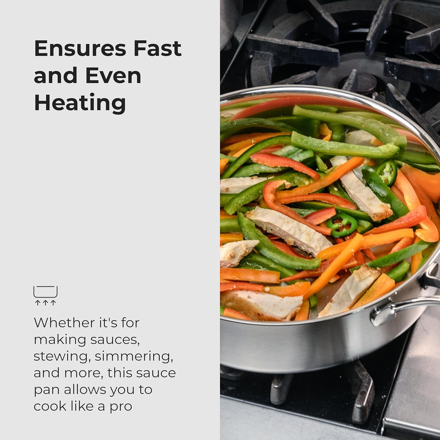 Black Cube Stainless, Saut&eacute; Pan W/Lid, 9.5" 3.0 Qt.