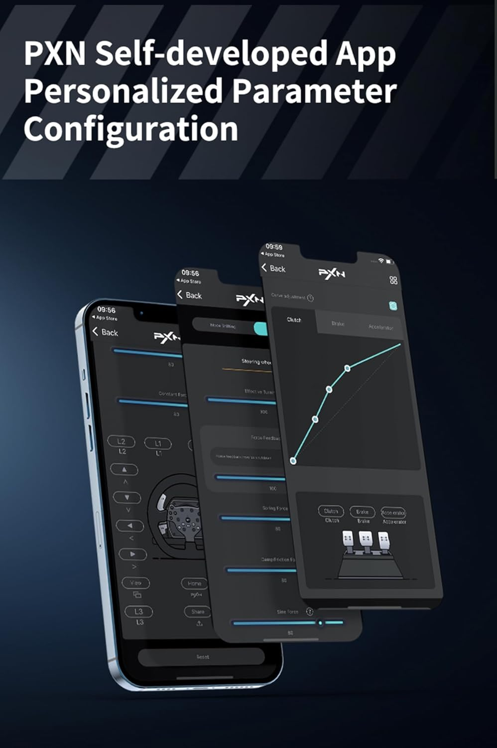 PXN V99 PC Steering Wheel with 3Nm Force Feedback 270 900 Degree Rotation Hall Magnetic Pedals and 6 plus 1 Gear Shifter for Realistic Racing Fits PS4 PS3 Xbox One Series X S and Windows image number 6