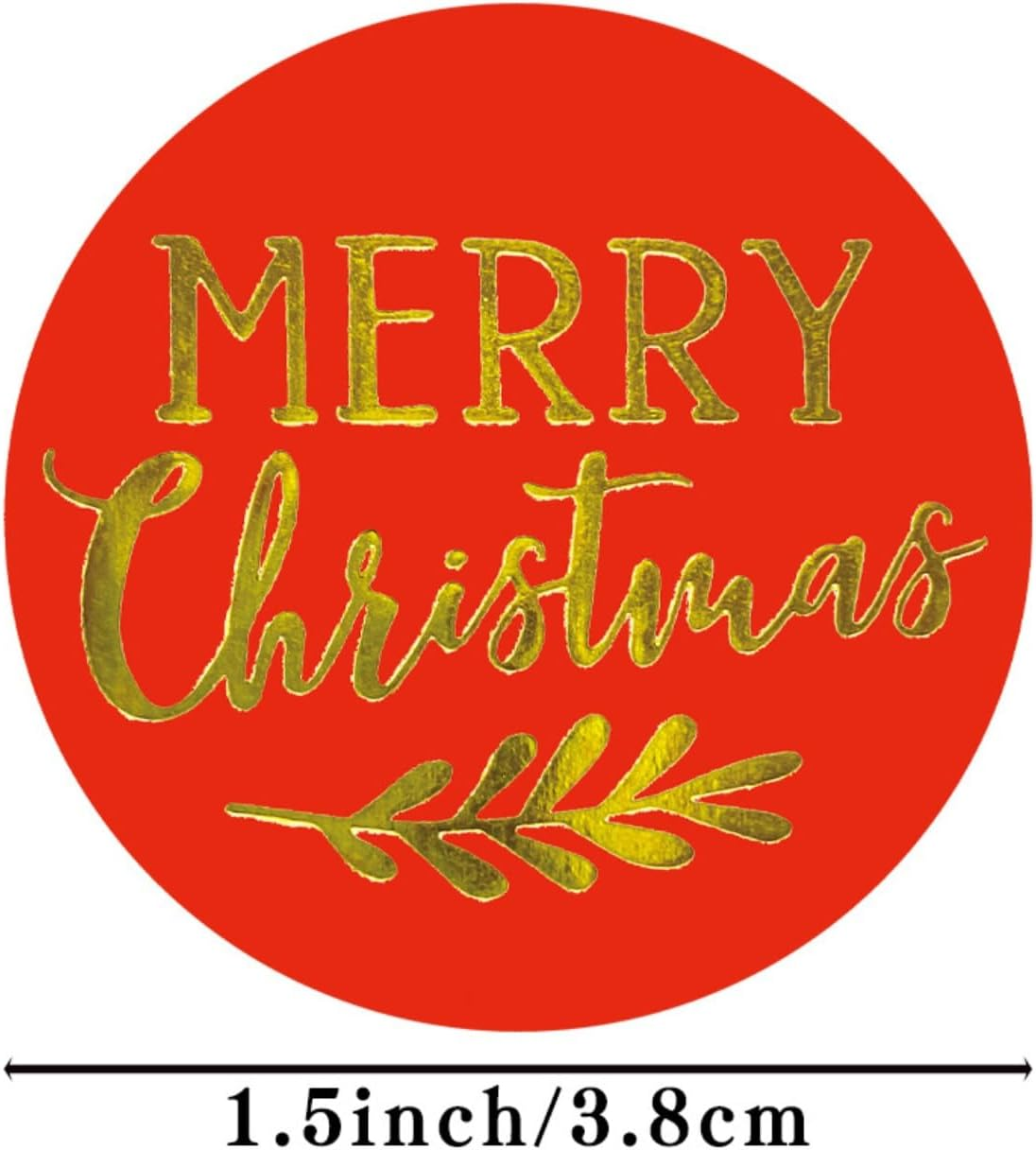1 Roll Gold Foil Merry Christmas Stickers, Red, Green & White Envelope Seal Labels for Gift Wrapping, Holiday Cards, and Party Decorations image number 3