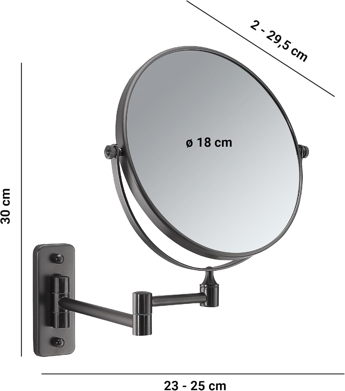Gedy Gaia Gun Metal Wall Magnifying Mirror - Matte Gold image number 2