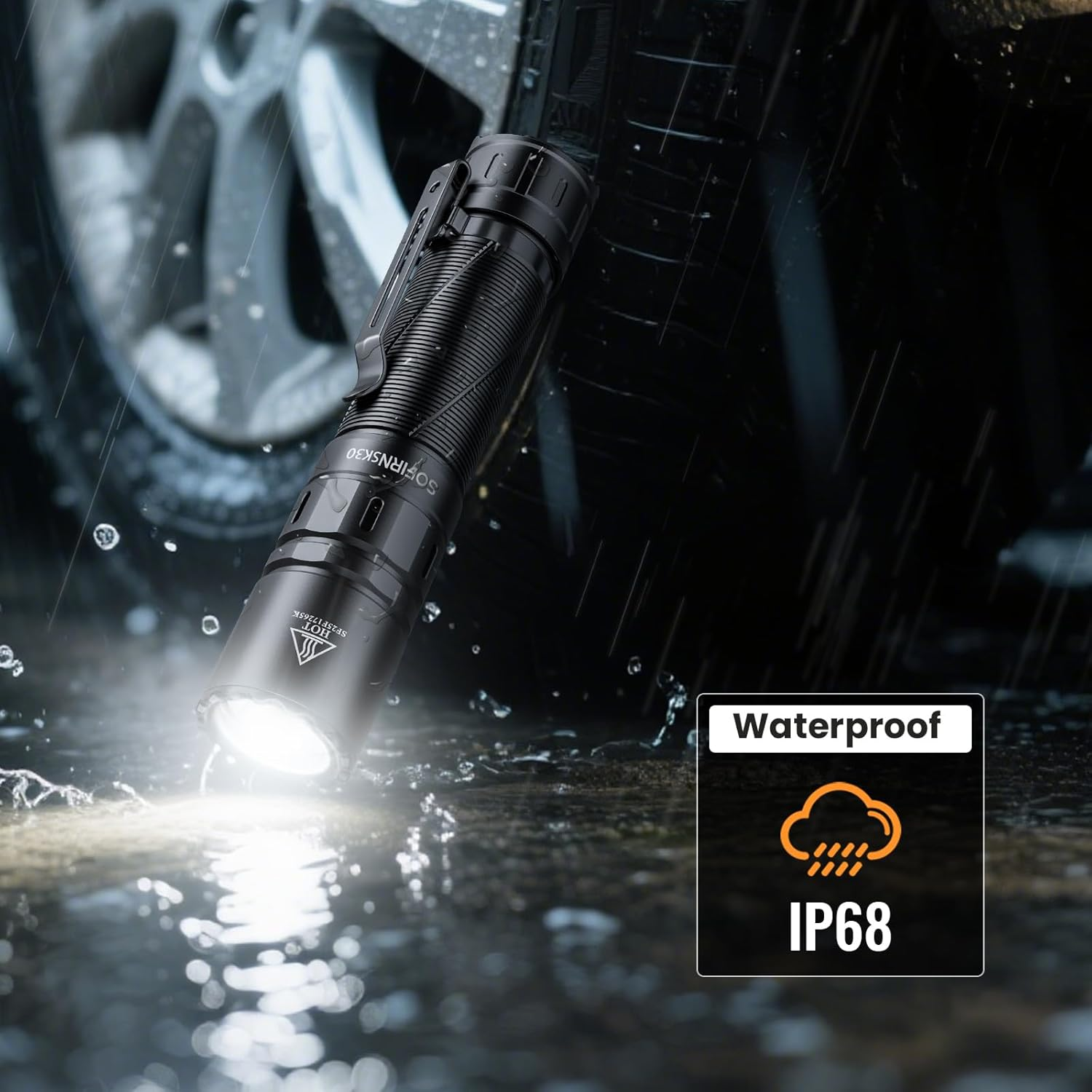 Sofirn SK30 Torch Rechargeable, 3000 High Lumens Tactical Flashlight Dual Switches 6 Modes Type-C IP68 Waterproof for Camping, Home, Emergency, Heavy Duty image number 5