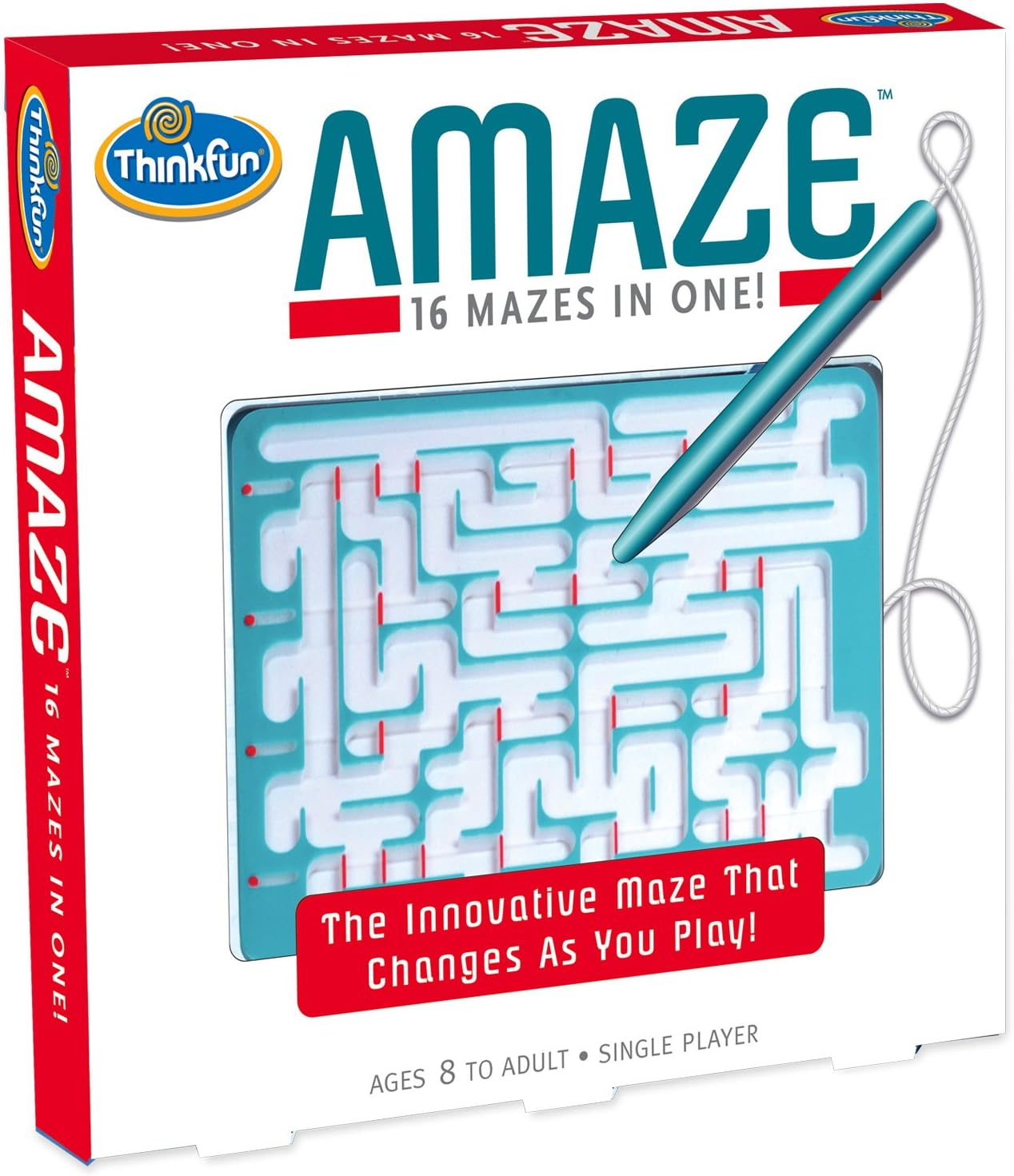 Thinkfun Amaze &ndash; Strategy & Logic Puzzle Game, Brain Teaser for Kids & Adults, STEM Learning Toy, Challenge Board Game, Ages 8+ image number 1