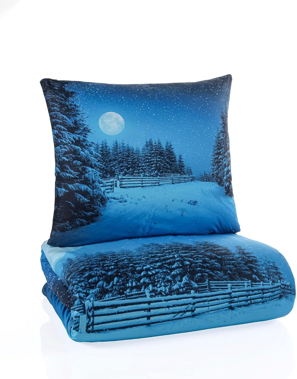 Bed Linen Set with Snow Landscape 135 X 200 Cm