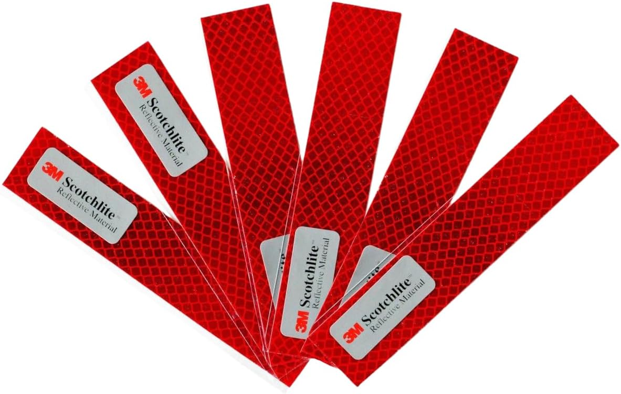 Salzmann Reflective Diamond Grade Stickers | Waterproof, All-Weather Reflective Stickers | Made with 3M Diamond Grade | Ideal for Cars, Garage Doors, Motorbikes, Trailers, Etc. | Pack of 6