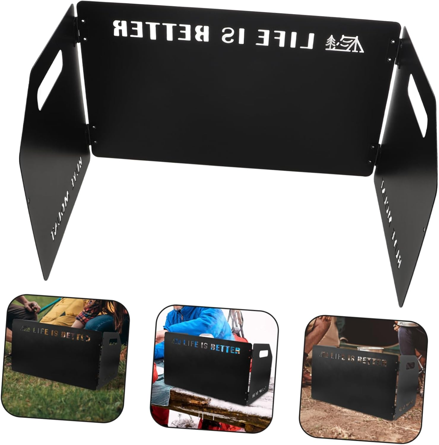 BESPORTBLE Windproof Stove Screen Folding Outdoor Windshield Camping Stove Windscreen Portable Wind Screen for BBQ Accessory image number 2