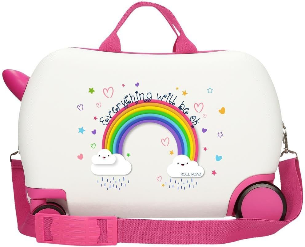 Roll Road Everything Is Ok Children'S Suitcase White 45 X 31 X 20 Cm Hard ABS 24.6L 1.8 Kg 4 Wheels Hand Luggage, White, Children'S Suitcase, White, Children'S Suitcase image number 2