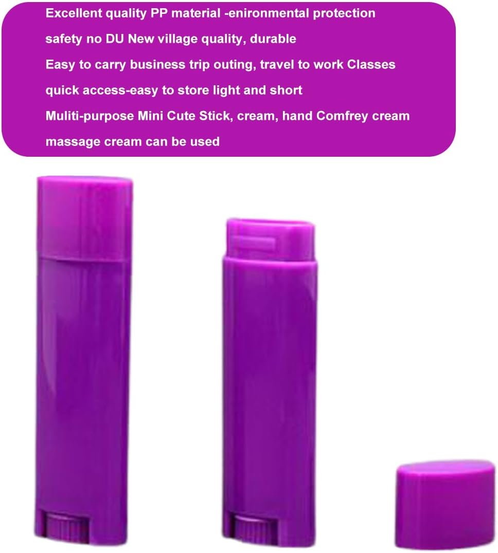 FZBNSRKO 5Ml 25Pcs Empty Oval Deodorant Lip Balm Tubes Containers Twist-Up Refillable Containers for Lipstick,Chapstick,Homemade Lip Balm,Diy Deodorants(Purple) image number 3