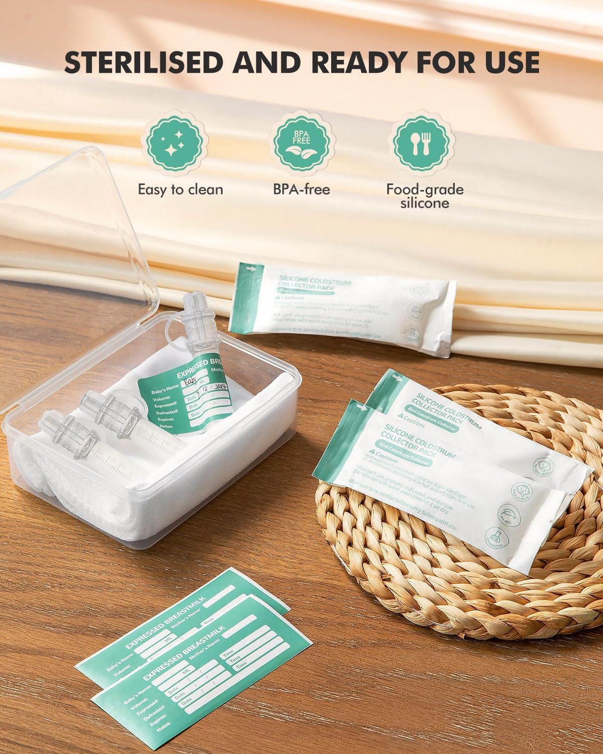 Dearlomum Colostrum Collector Kit Breast Milk Collector 6Ml/12Pcs,Reusable, Heat & Freezer Resistant, Bpa-Free with Cotton Cloth Wipe, Storage Case, Cleaning Brush image number 4