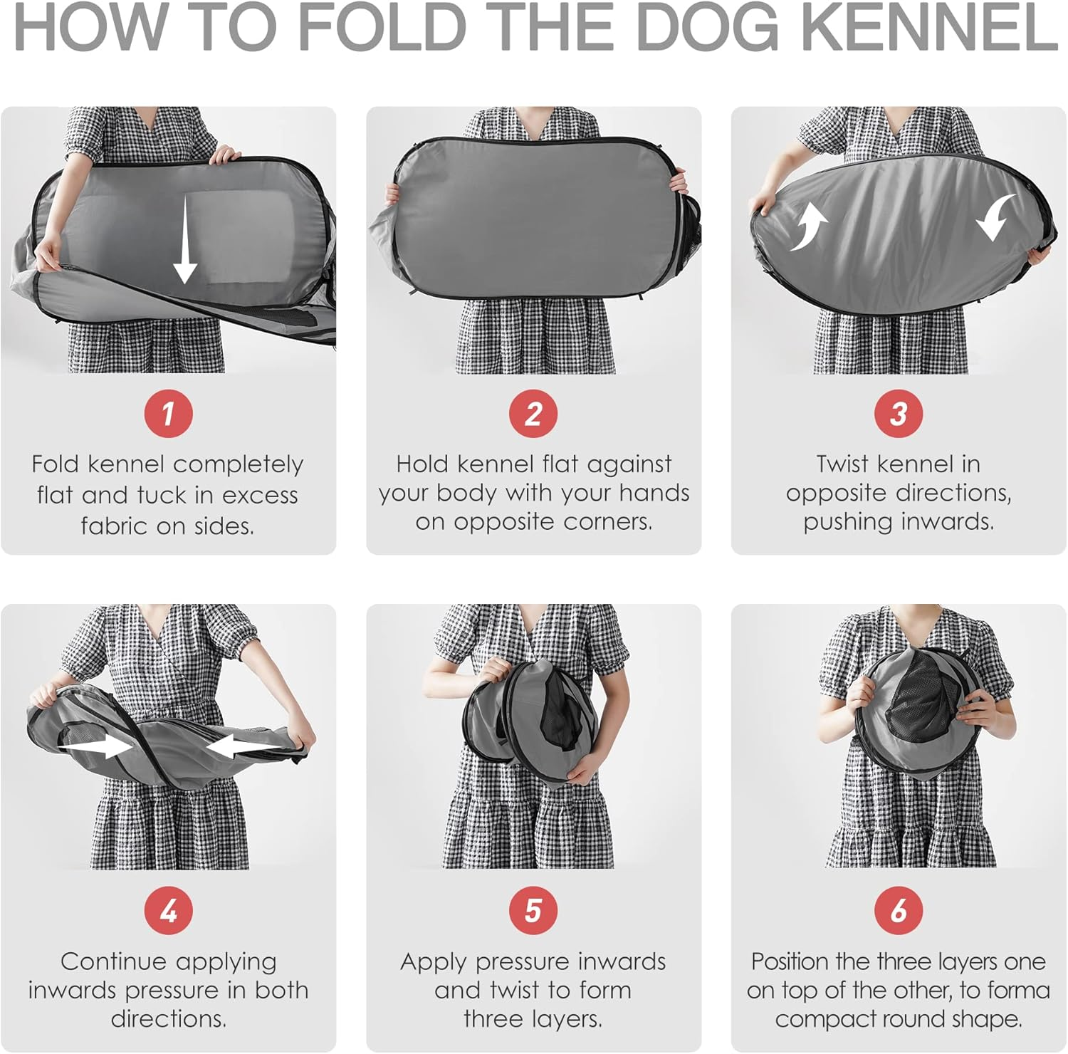 Love'S Cabin 36In Portable Large Dog Bed - Pop up Dog Kennel, Indoor Outdoor Crate for Pets, Portable Car Seat Kennel, Cat Bed Collection, Grey image number 4