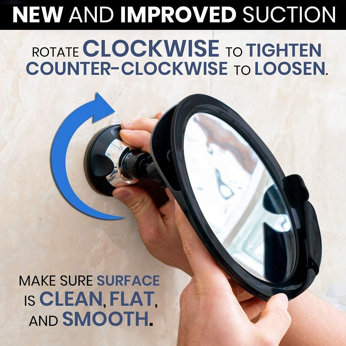 2018 Shatterproof Fogless Shower Mirror for Shaving with Razor Holder and Superior Sticky Suction-Cup, 20Cm Diameter (Including Frame) image number 4