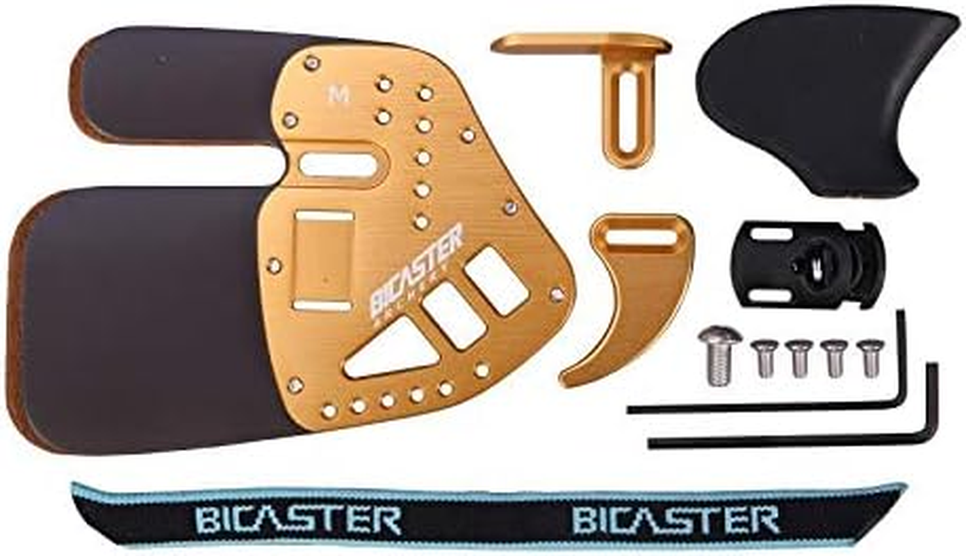 Bicaster Archery Finger Tab Guard Protection Genuine Leather + Aluminum Right Hand for Traditional Bow Hunting Shooting image number 5