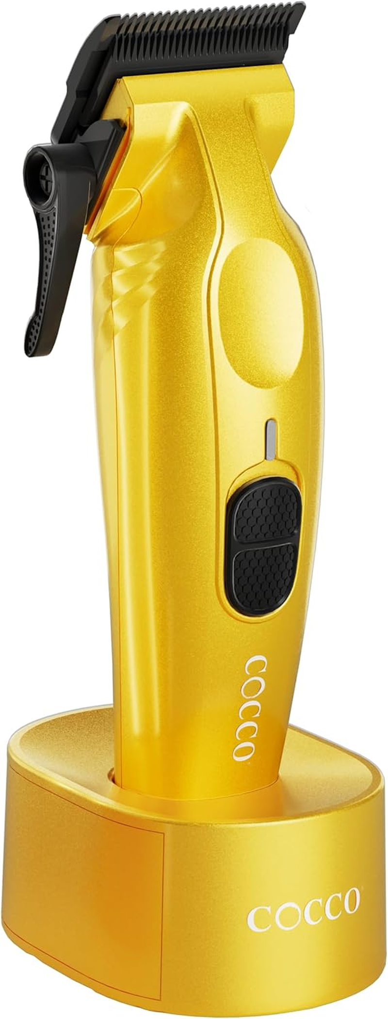 Cocco Hyper Veloce Pro Clipper, Digital Gap Ambassador Graphene Taper Blade Professional Hair Clippers, High-Torque BLDC Motor, All-Metal, Cordless, Charging Station Included, Orange
