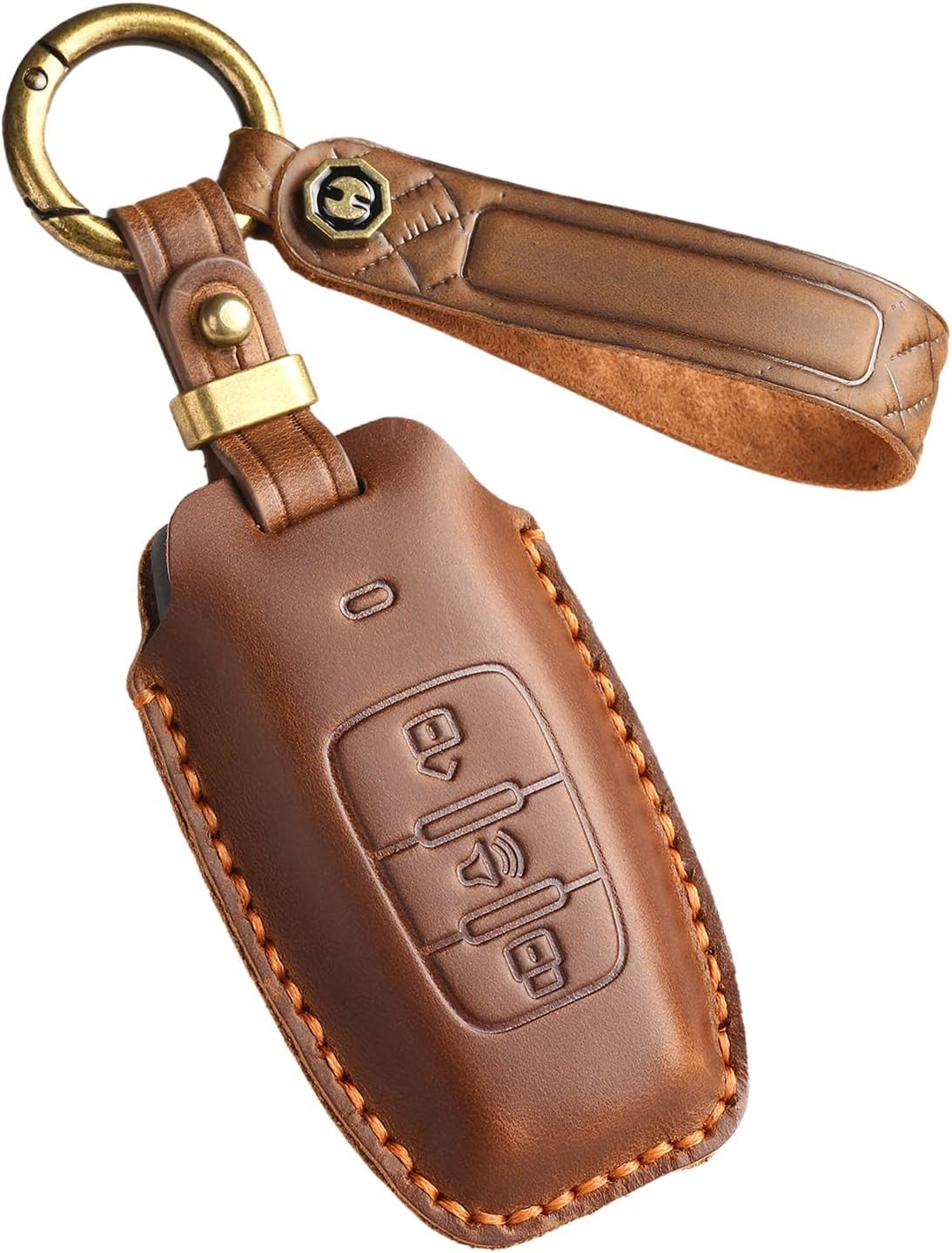 Ontto Cowhide Car Key Cover Fit for Great Wall Haval Jolion 2022 H6 H7 H4 H9 F5 F7 F7X F7H H2S GMW Dargo Handmade Leather Key Case Holder Keyring Key Chain Smart Key Shell Accessories