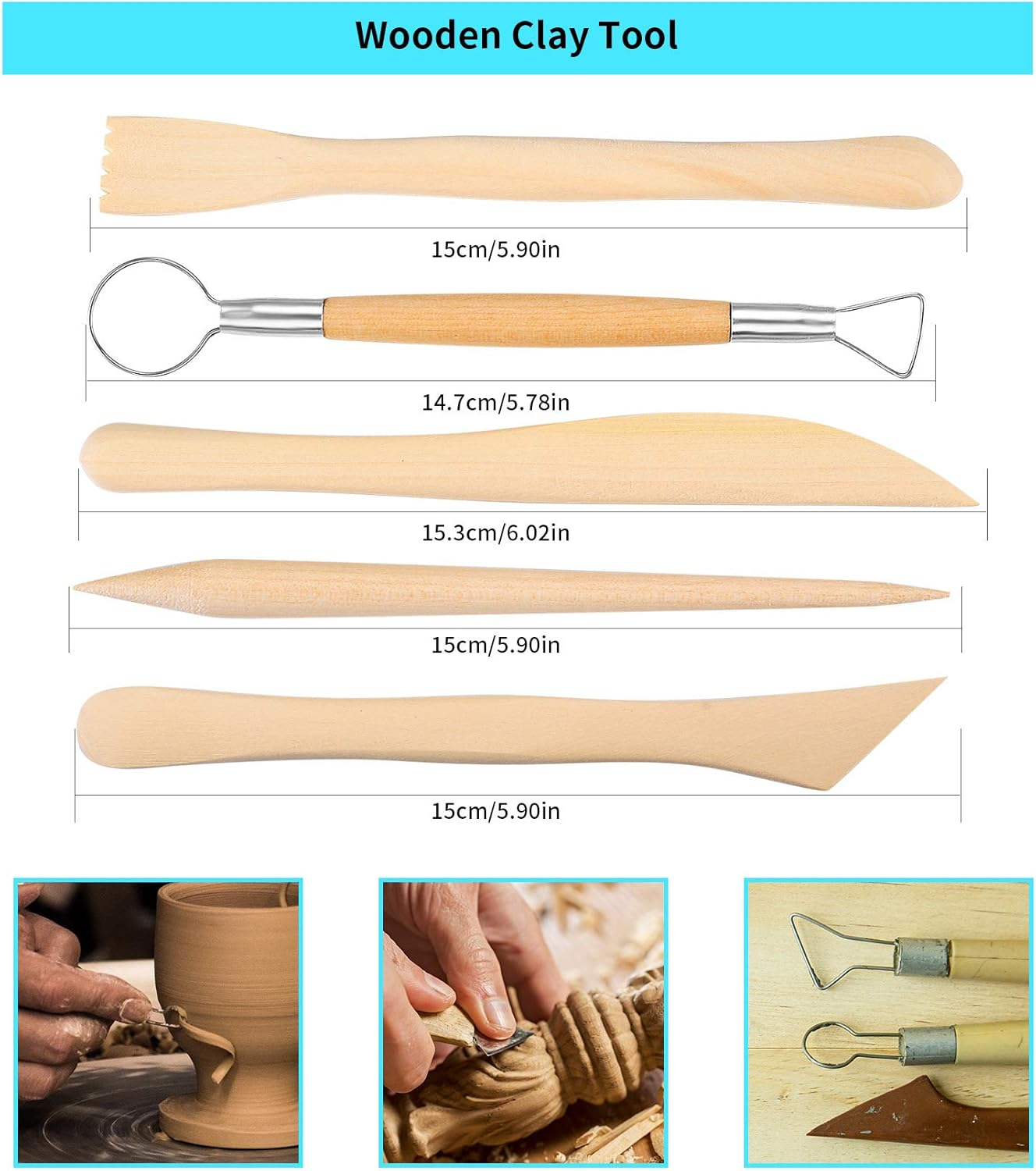 Polymer Clay Tools, 25 Pcs Clay Sculpting Tools, Ball Stylus Dotting Tools, Modeling Clay Tools Set, Ceramic Tools, Pottery Carving Tool with a Storage Bag for Engraving, Embossing, Shaping image number 5