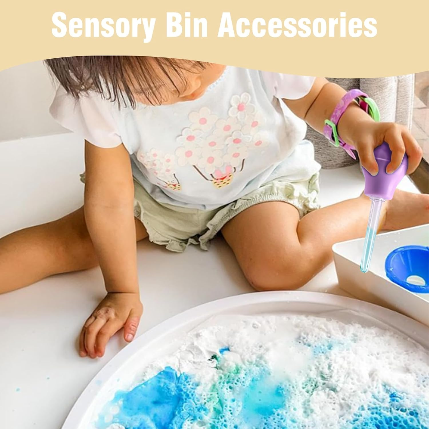 Nicwhite 6Pcs Colorful Eye Droppers for Kids, Silicone Plastic Liquid Droppers Sensory Play Toys Pipettes, Ages 3+, Preschool Science Class Tools Sensory Bin Accessories image number 2