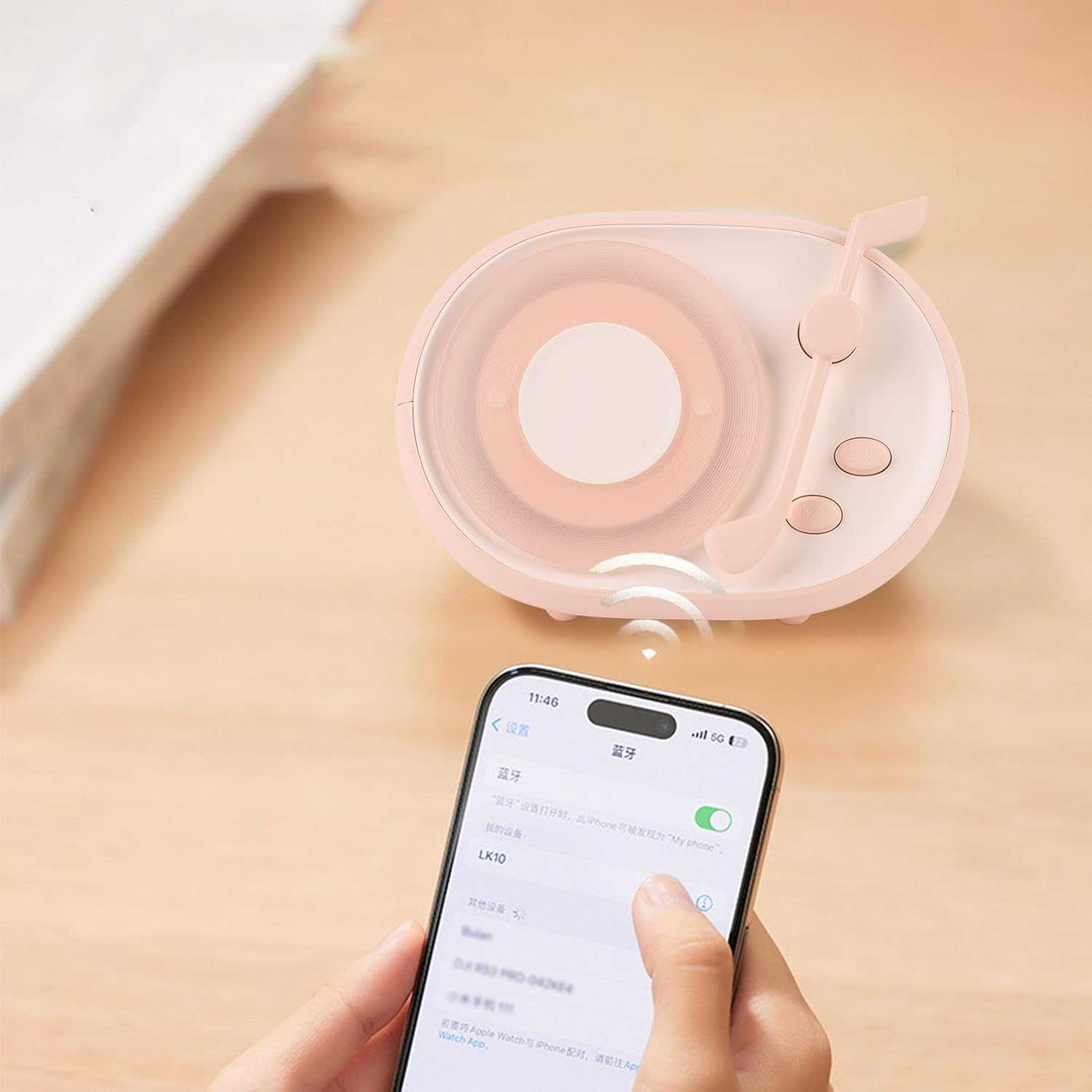 Cute Speaker, Mini Portable Speaker with Light, Retro Stylish Design, 1200Mah Battery Bass Enhancement Birthday Vintage Speaker for Bedroom (#2) image number 4