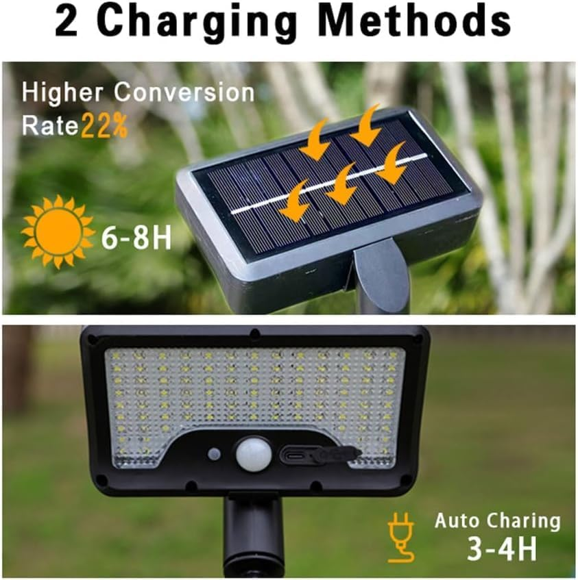 Clip on Solar Lights Outdoor 92 Leds 600LM Bright Solar Fence Lights with Motion Sensor, 360&deg; Rotatable IP65 Waterproof 3 Modes Powered Clamp Light for Deck Gutter Patio image number 5