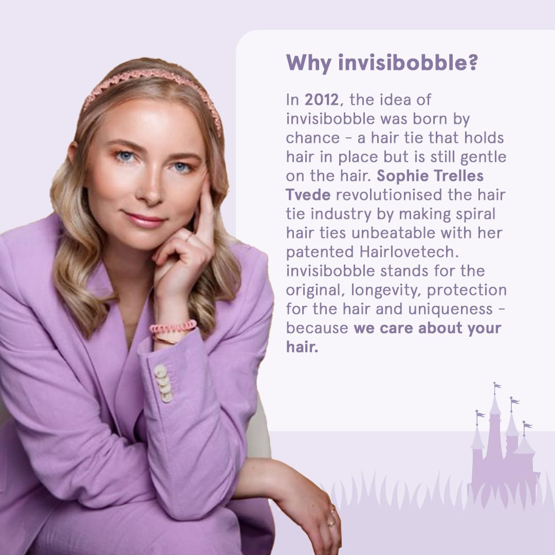 Invisibobble Kids Hair Bobbles for Girls, Blue and Pink Sprunchie Slim Kids X2 - Hair Bobbles for Babies That Do Not Hurt Hair for Girls - Scrunchies Hair against Pulling