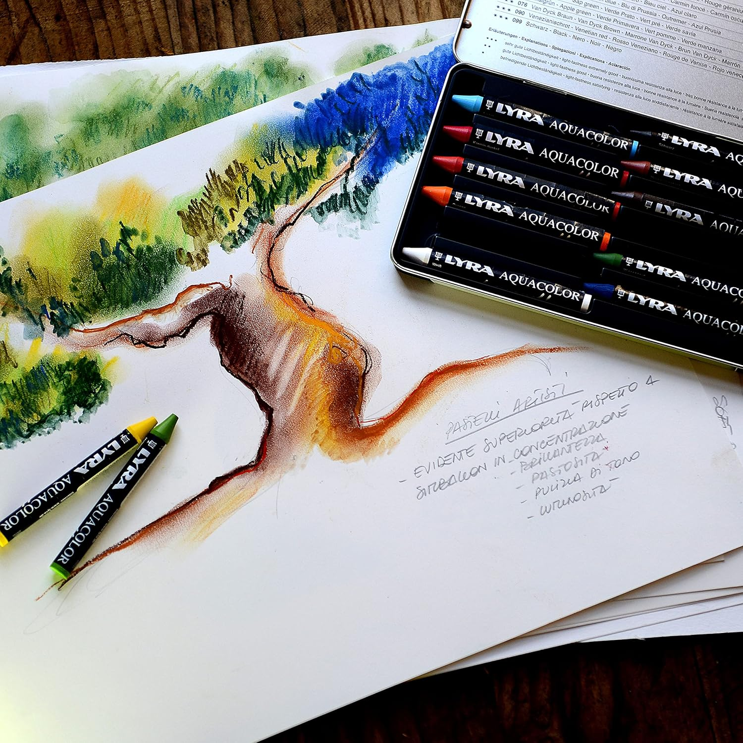 Lyra Aquacolor Wax Crayons Marker (48-Pieces Set) image number 5