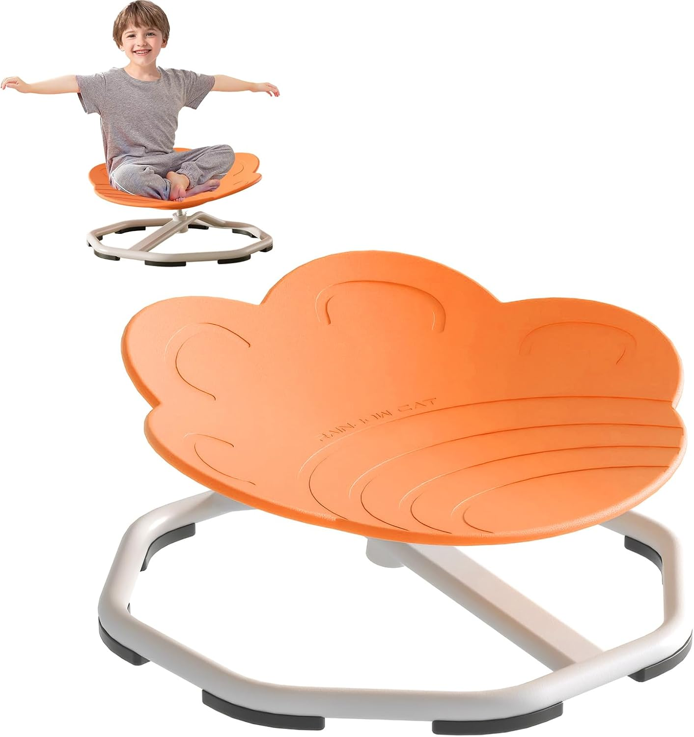 HOOMFIT Kids Spin Chair,Sensory Swivel Chair,Non Slip Balance Training Chairs,Kids Balance Toys for Body Coordination Training (Green)