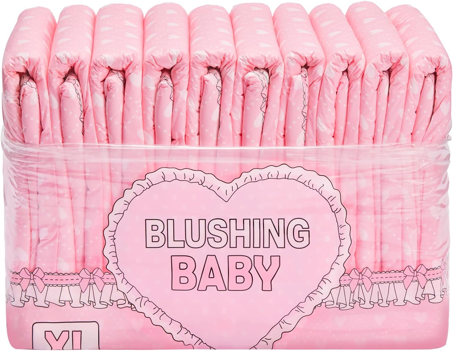 Littleforbig Adult Printed Diaper 10 Pieces - Blushing Baby(Xl) image number 1