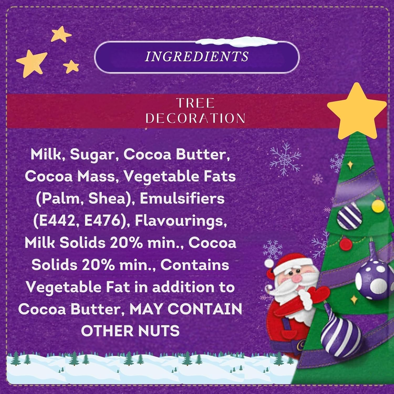 Chocolate Advent Calendar 2024 with Celebrations Chocolate Christmas Tree Advent Calendar 215G and Cadbury Chocolate Tree Decorations 72G Bundle with Fancy Labels Christmas Card image number 3