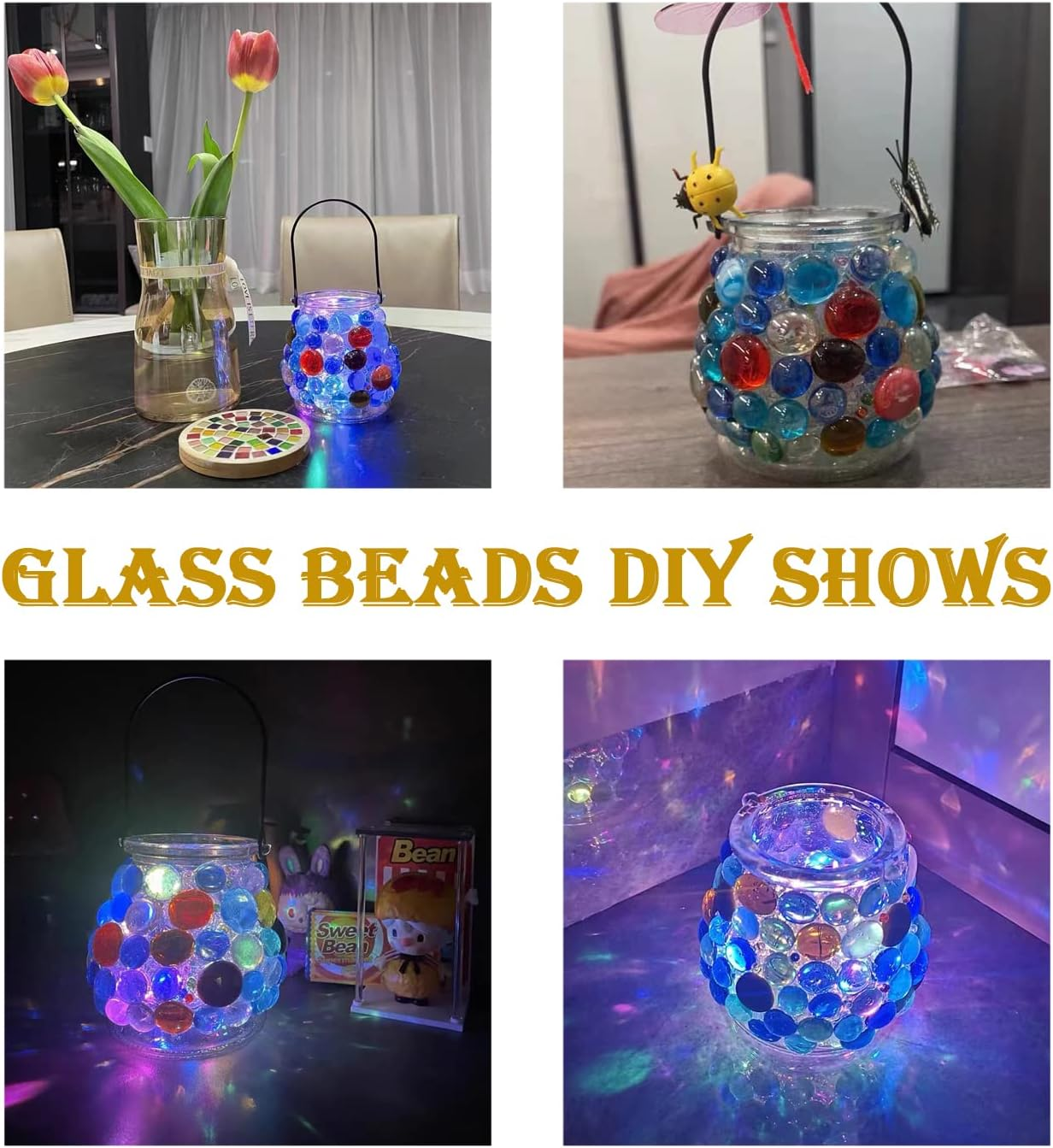 KINGOU Flat Glass Gems/Marbles/Stones/Beads for Vase Filler, Table Scatter, Games - 1 Lbs (17-19Mm, Approx. 3/4")-Red - Clear image number 6