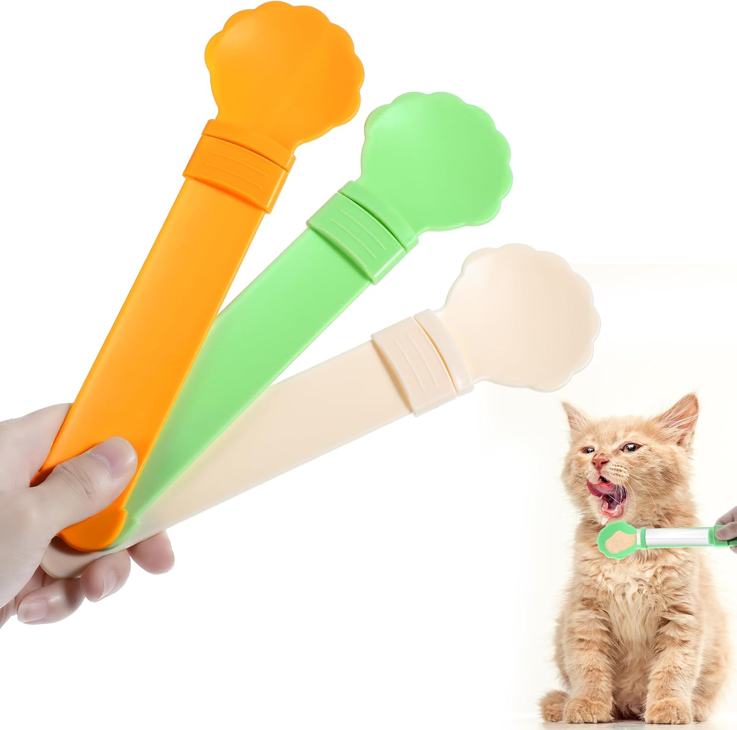 Bremorou Pack of 3 Cat Spoons, Cat Food Spoons, Pet Food, Can Spoon, Food Can Spoon, for Pet Food, Practical Mixing Spoon, Silicone Pet Food, Can Spoon for Dogs, Cats, image number 6