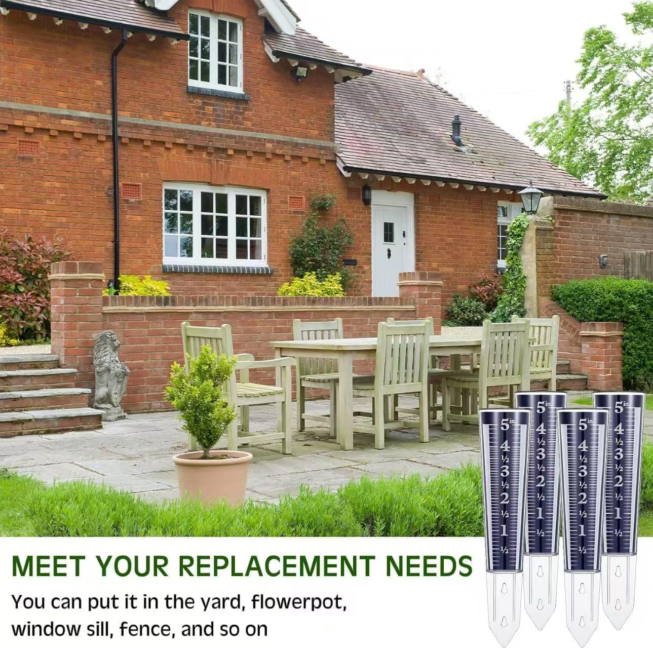 Vervesourced 5" Capacity Easy-To-Read Magnifying Rain Gauge, Acrylic (00850A3) image number 1