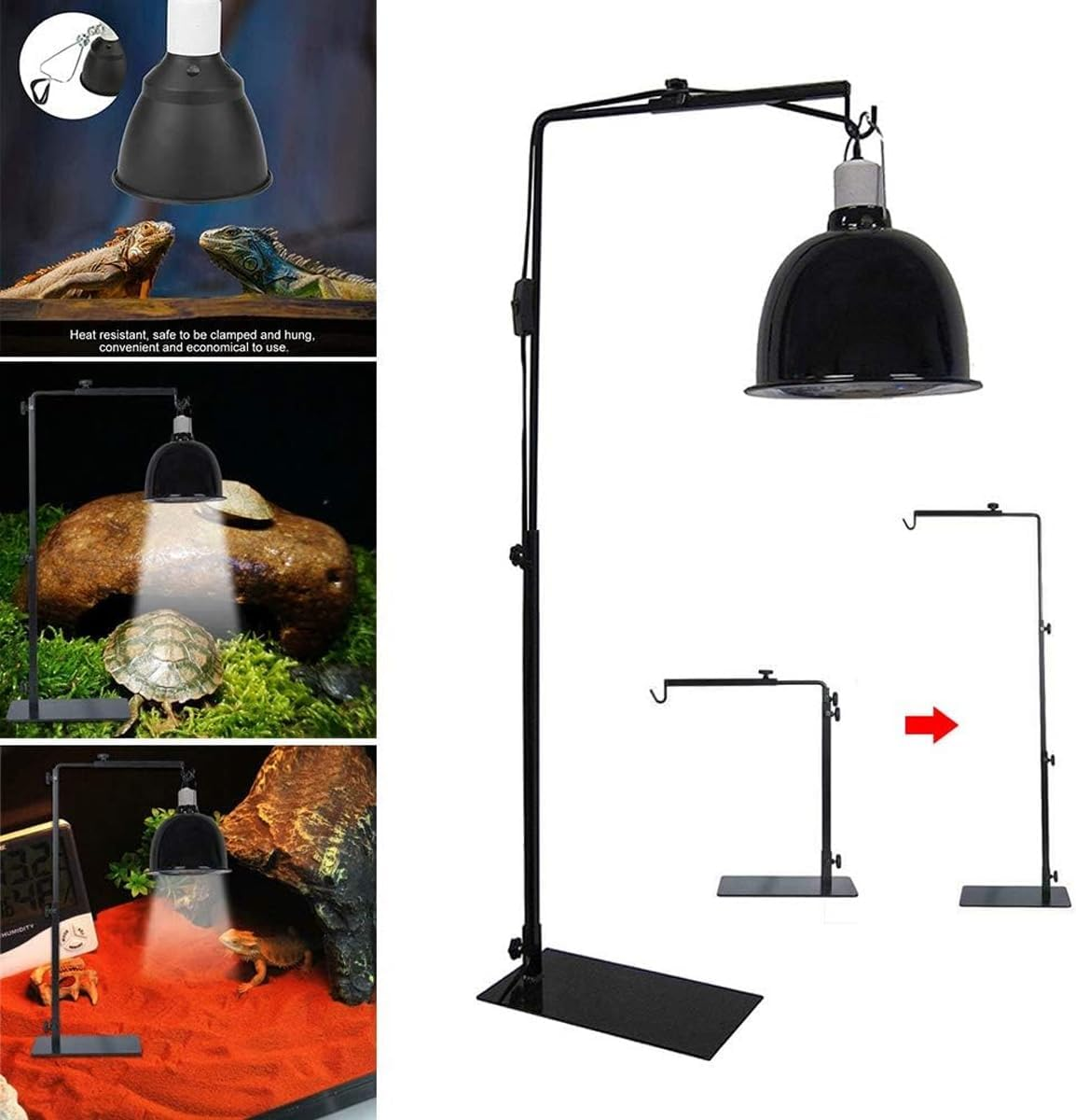 AIMALL Adjustable Reptile Light Stand, Heat Lamp Bracket for Tortoises and Centipedes, Secure and Versatile Fit, up to 35 Inches image number 1