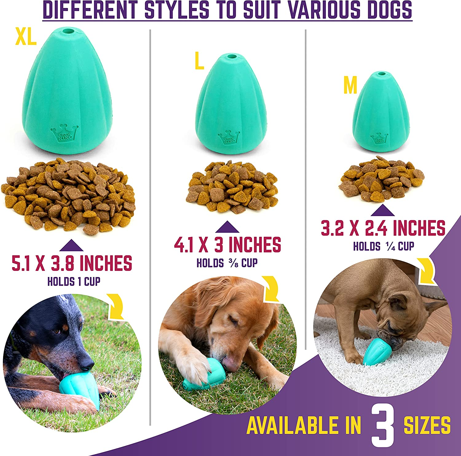 Chew King Premium Treat Dog Toy, XL, Extremely Durable Natural Rubber Toy, Pack of 2, All Breed Sizes image number 5