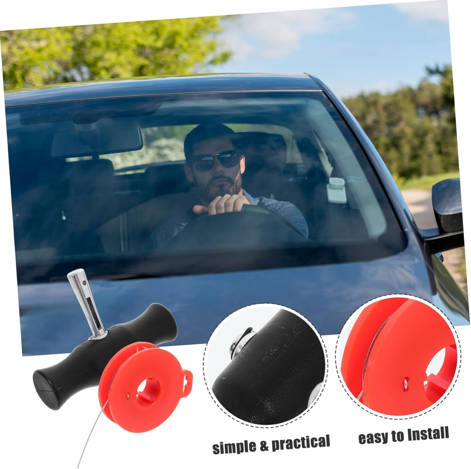 1 Set Disassembly and Assembly of Wire Tools Windshield Glass Windshield Removal Tools Car Windscreen Removal Tool Auto Remove Tool Kit Auto Accessories image number 6