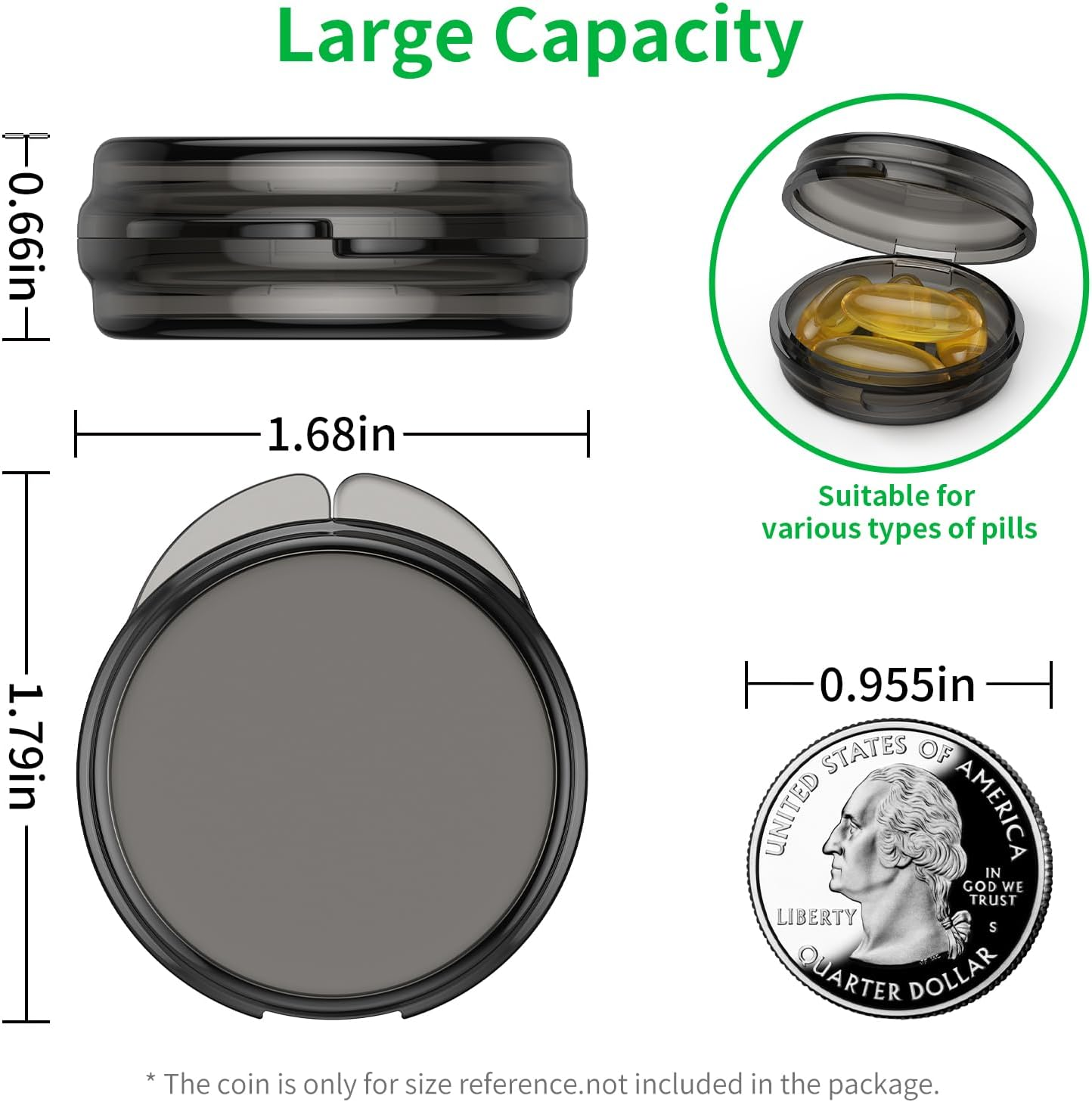 Small Pill Box, (4 Pack) Travel Pill Case Portable Daily Pill Organizer Mini Medicine Storage Container for Pocket Purse Cod Liver Oil Storage Box Earplug Case image number 5