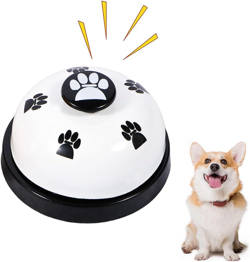 Senken Training Bells for Pets, Cat Bell, Dog Table Bell, Dog Bells for Potty Cat Training, Potty Training, Communication Device with Large Button (White) image number 4