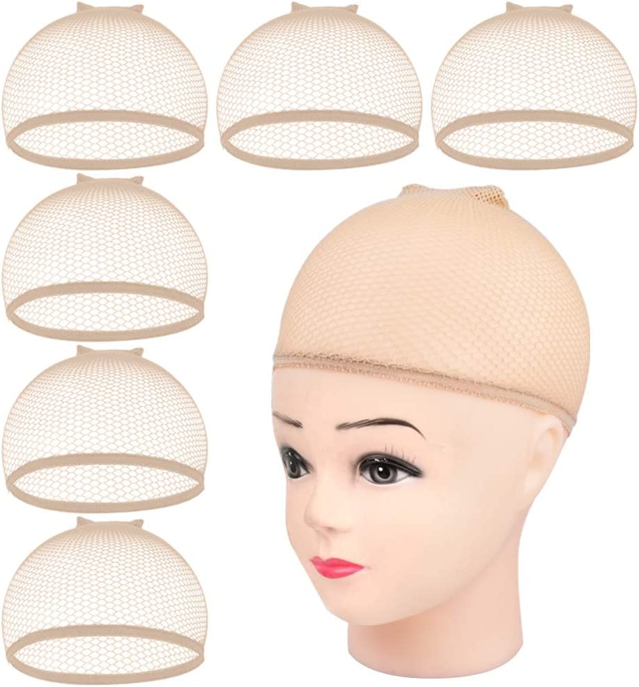MORGLES Mesh Wig Cap, 6 Pcs Fishnet Wig Cap for Women Non Slip Weave Close End Hair Net