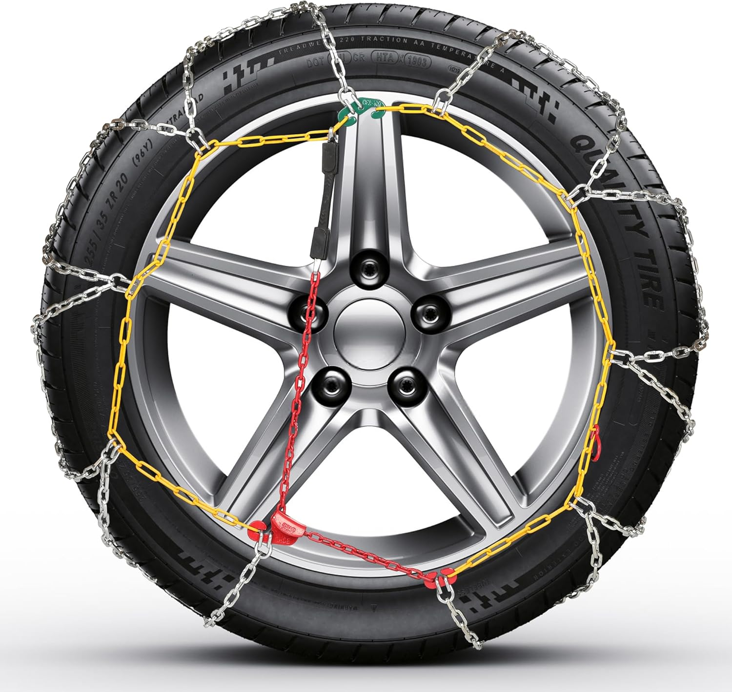 COCO BIRD Snow Chains, Wear-Resistant High Carbon Steel anti Slip Tire Chain for Passenger Cars, Pickups, and Suvs, Set of 2 (KN150) image number 5