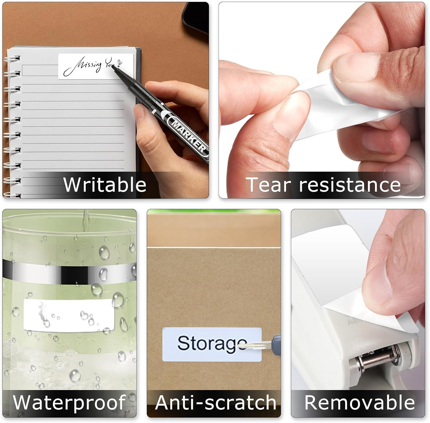 YIKIADA Direct Thermal Labels 1 X 2 Inches White Rectangle Shipping Labels Self-Adhesive Waterproof Thermal Sticker Paper for Busineses & Warehouses 500 PCS per Roll image number 5