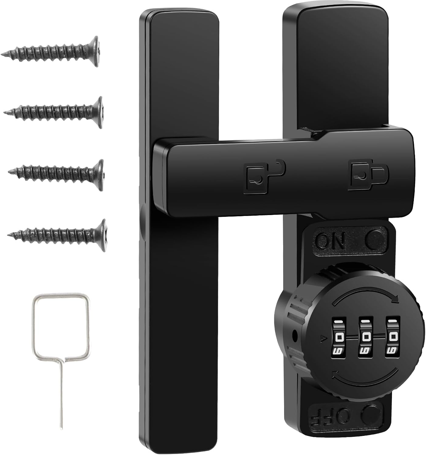 Door Slide Latch, Adjustable Door Latch Combination, 90/180 Degree Lock Zinc Alloy Security Latch with 3-Digit Code for Gates Barns (B)