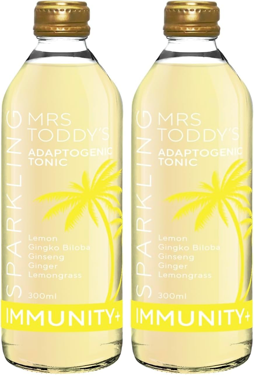 Mrs Toddy&rsquo;S Tonic &ndash; Immunity+ Sparkling Adaptogenic Tonic | Natural Botanical Soda | No Preservatives | Blood Sugar Friendly | 330Ml (Pack of 2)