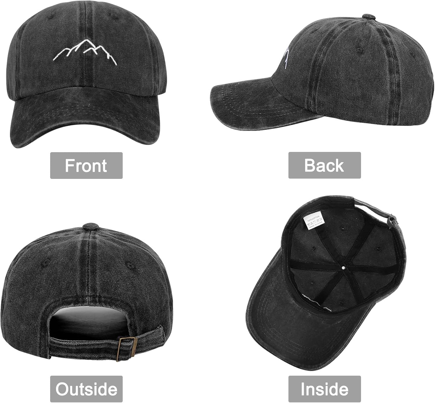 Hebenie Men'S Baseball Cap - Adjustable Classic Washed Vintage, Lightweight & Comfortable, Perfect Fit for Larger Heads Soft Stylish Sports Hat - Multiple Colors Available