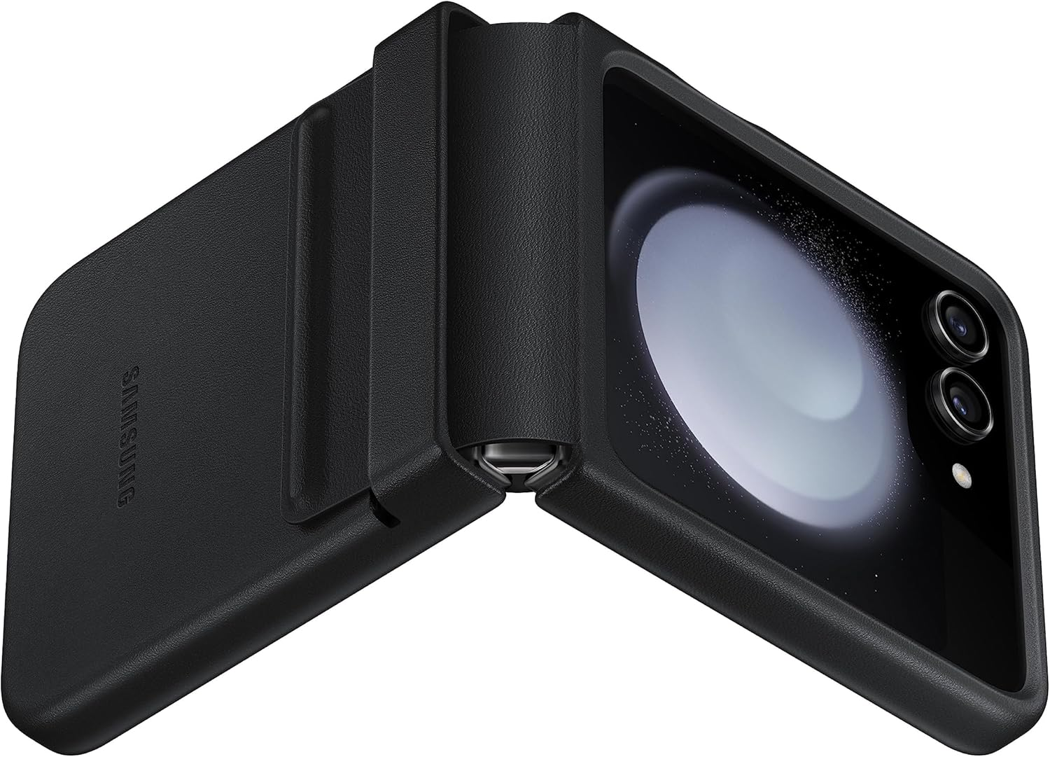 SAMSUNG Galaxy Z Flip5 Flap Eco Leather Phone Case, Premium Protective Cover with Minimalist Design, Smooth Texture, Soft inside Lining, US Version, EF-VF731PBEGUS, Black image number 4