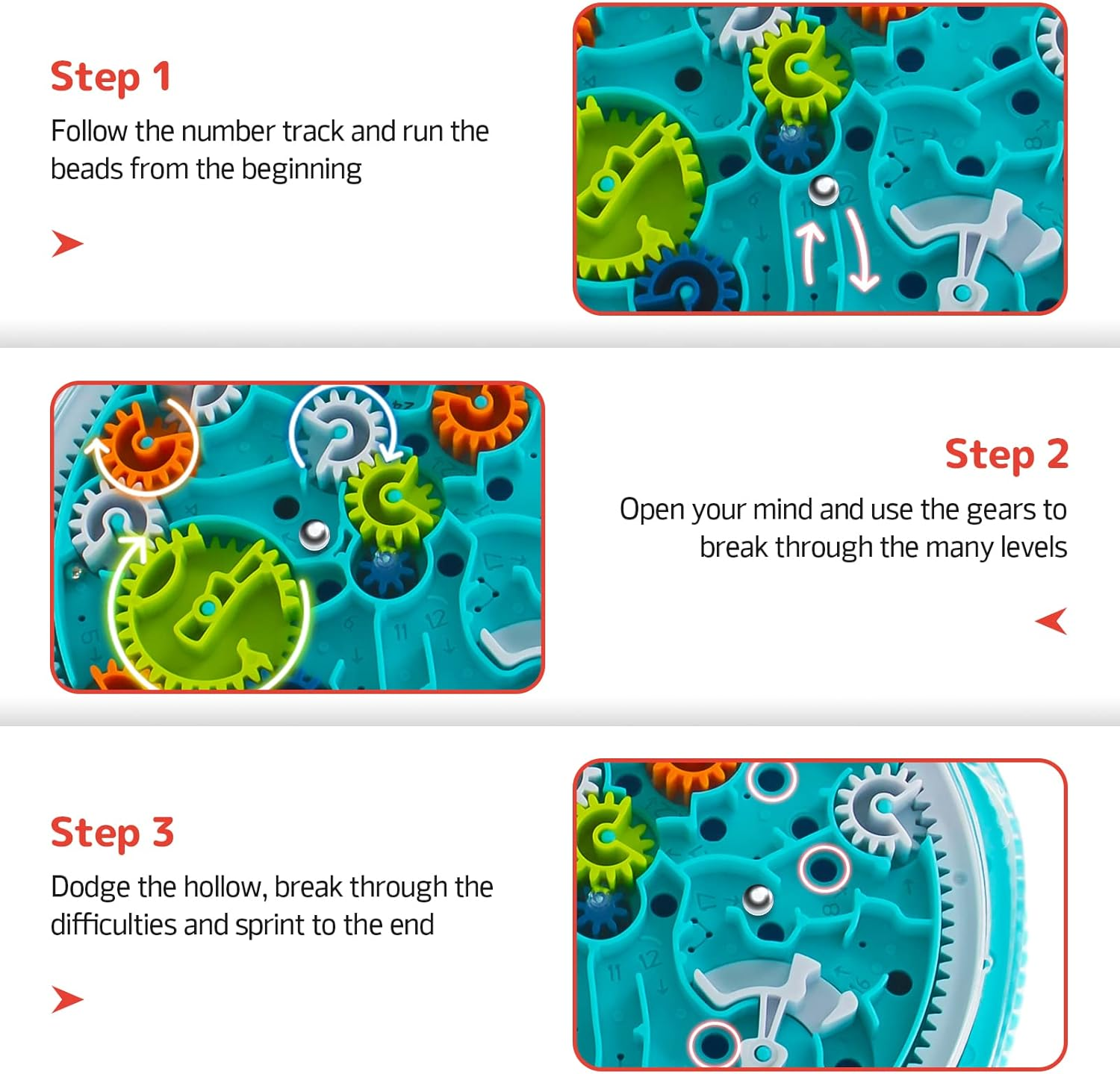 Mind Puzzles for Kids 3-8, 3D Maze Puzzle for Kids, Brain Teasers Gravity Ball Game Maze Ball Puzzle Toy Gifts for Kids Teens Adults, Hard Challenge. Labyrinth Game Marble Maze with Two Steel Marbles image number 4