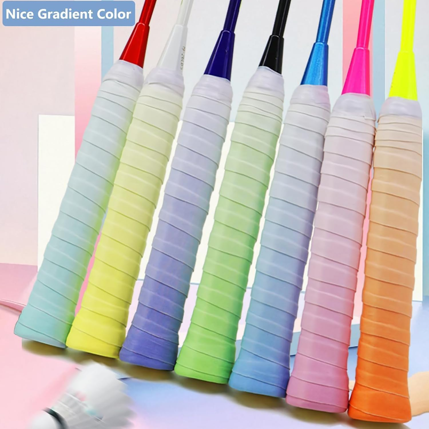 10 Pack of anti Slip and Moisture Absorbing Grip Straps, Highly Comfortable Overgrip Tennis Racket Tape, Absorbent and Dry Feel Tennis/Pickleball/Badminton Grips Overgrip Tape image number 1