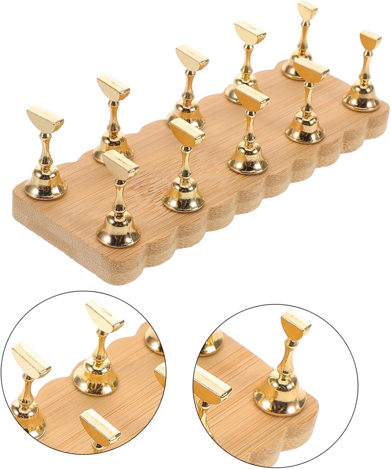 LOORGVEL Almond Fake Nails Tips Display Stand Home Diy Nail Art Training Tool Salon Nail Practice Stand for Nail Art Nails image number 4